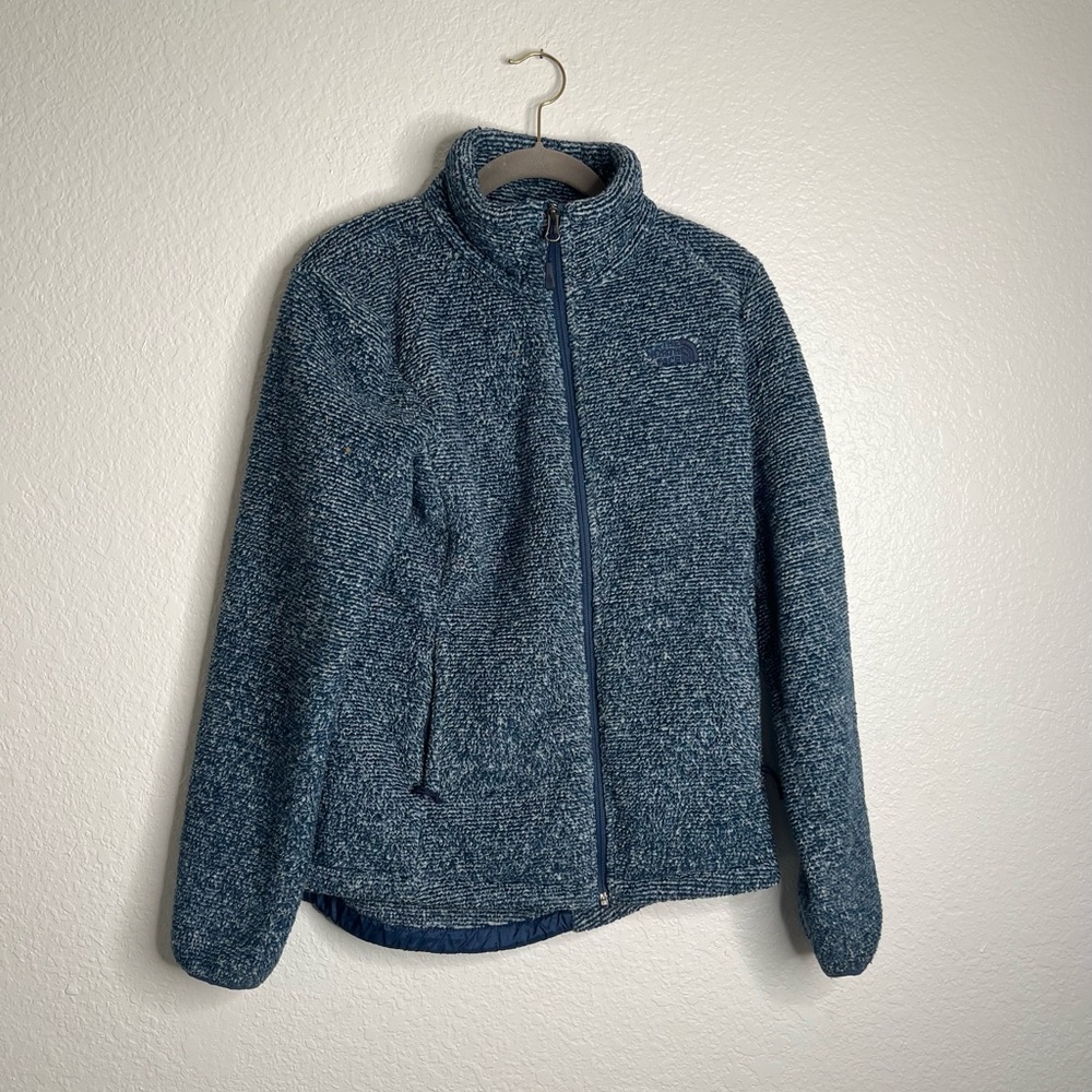 Womens The North Face Blue Toned Full Zip Sherpa Sweatshirt